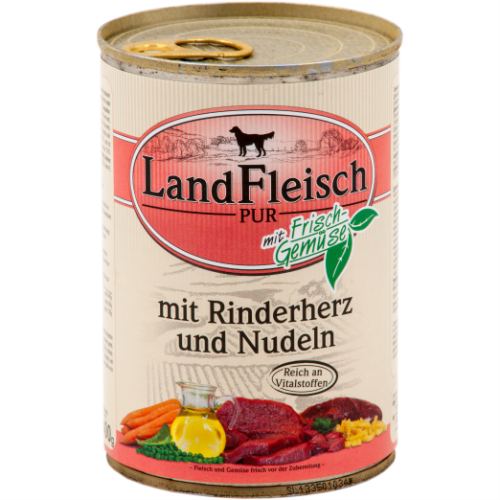 LandFleisch Dog Pur Rinderherz & Nudeln / Veisesüda & Nuudel 400g