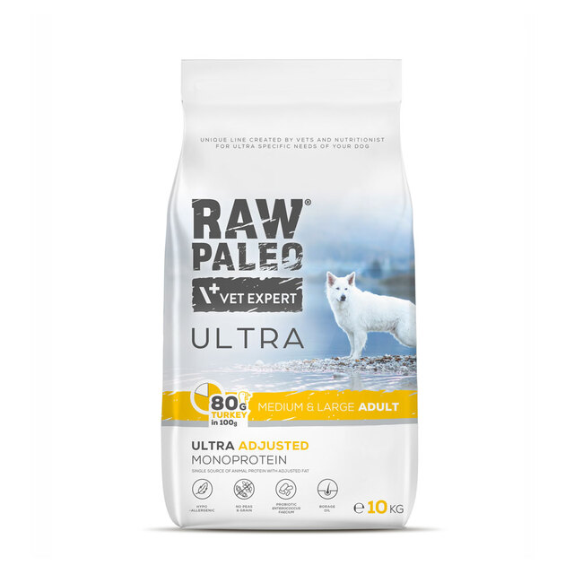 RAW PALEO KOERA TÄISSÖÖT ULTRA KESK./SUUR TÕUG KALKUN 10KG