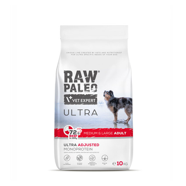 RAW PALEO KOERA TÄISSÖÖT ULTRA KESK./SUUR TÕUG VEIS 10KG